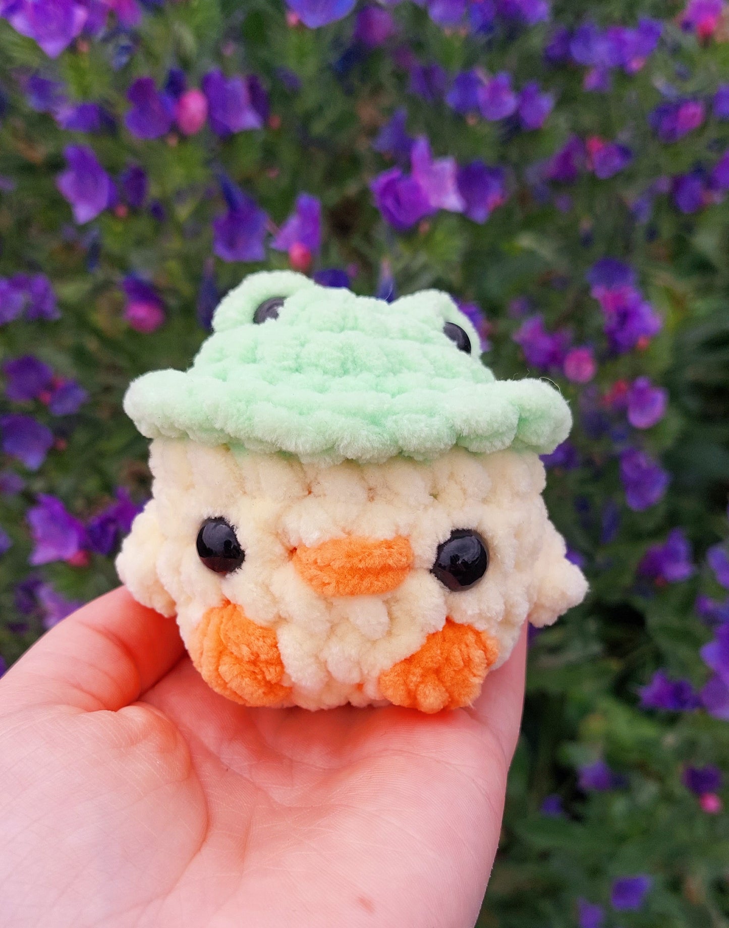 Crochet Duck with Frog Hat