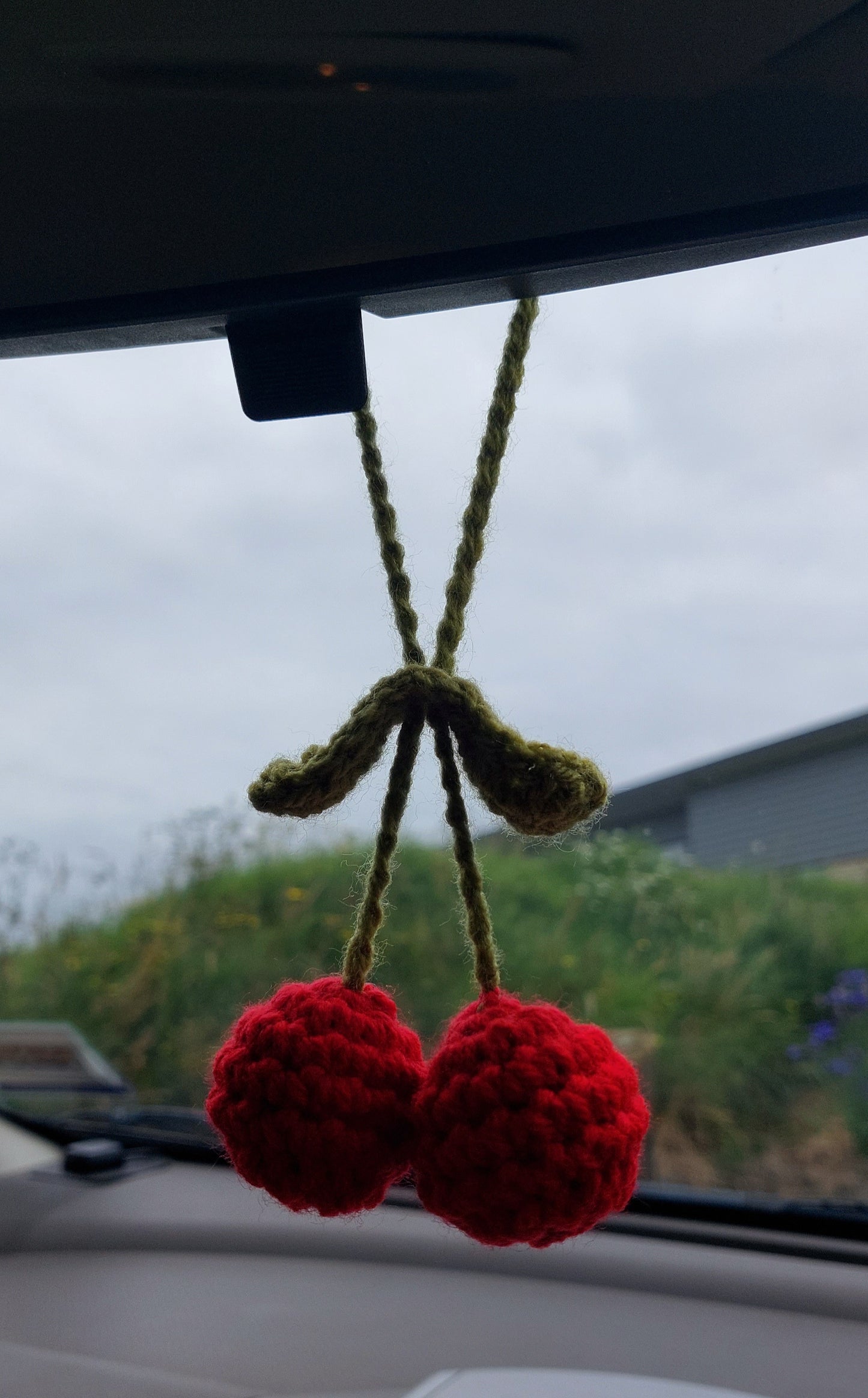 Crochet Cherry Car Hanger