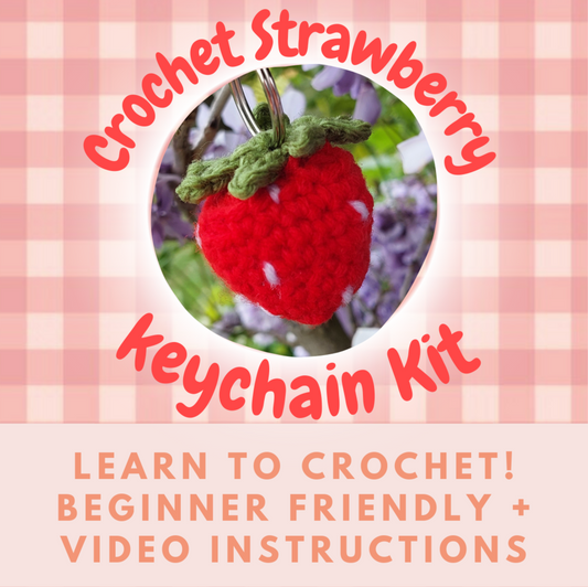 Crochet Kit - Crochet Strawberry Keychain