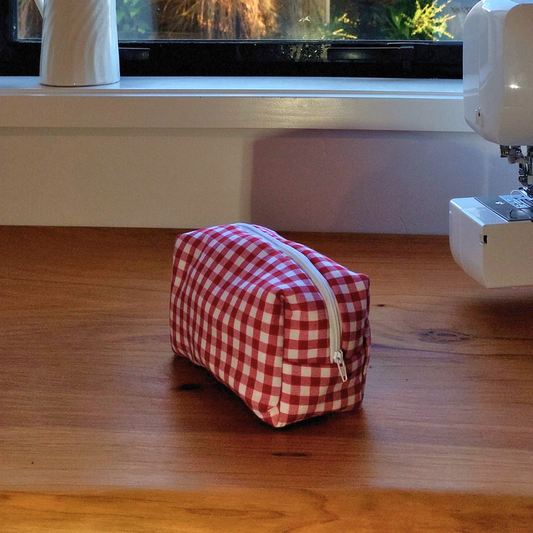Makeup Bags - Red Gingham