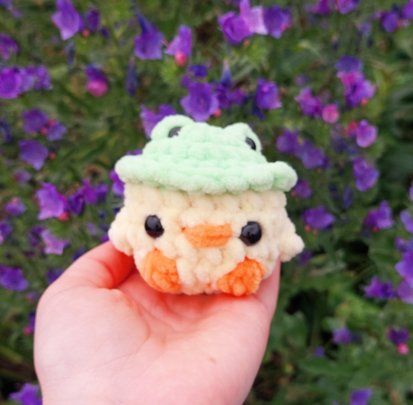 Crochet Duck with Frog Hat
